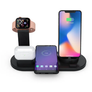 CARGADOR INALÁMBRICO 4 EN 1 PARA IPHONE ANDROID APPLE WATCH Y AIRPODS